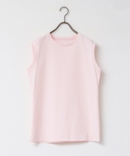 hunch（ハンチ）の「ベーシックノースリーブトップス（Tシャツ/カットソー・レディース・ブラック/グレー/オフホワイト/ピンク/ライトグリーン/レッド/ダークブラウン/ライトブルー・FREE）」の16枚目の写真