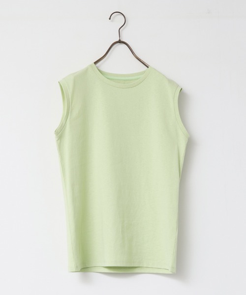 hunch（ハンチ）の「ベーシックノースリーブトップス（Tシャツ/カットソー・レディース・ブラック/グレー/オフホワイト/ピンク/ライトグリーン/レッド/ダークブラウン/ライトブルー・FREE）」の15枚目の写真