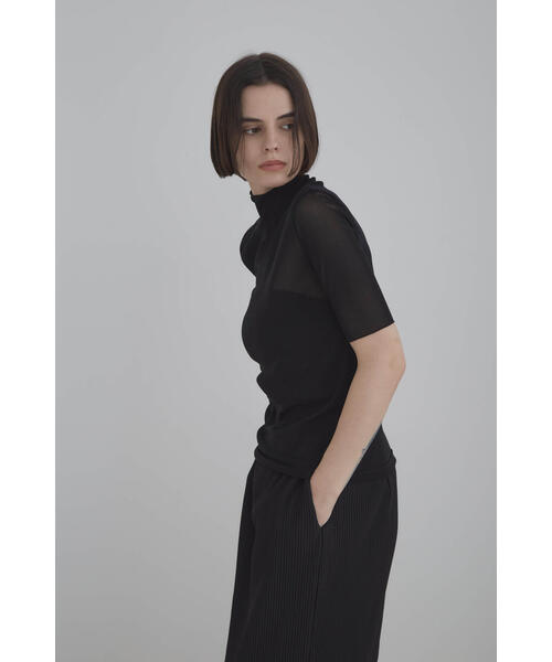 LE PHIL(ルフィル)の「◆チュールメッシュT(Tシャツ/カットソー・レディース・ブラック/ホワイト・F)」の21枚目の写真