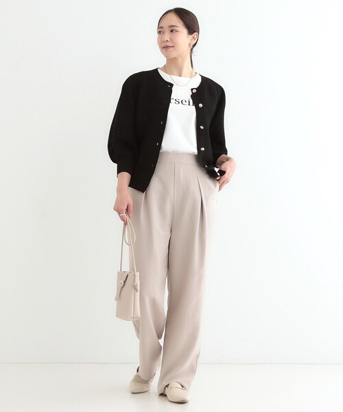 DRESKIP(ドレスキップ)の「【S-LL】大人フェミニンな着こなしに 透かし編みニットカーディガン(カーディガン/ボレロ・レディース・アイボリー/ブラック/イエロー系その他/パープル・01/02/03/04)」の21枚目の写真