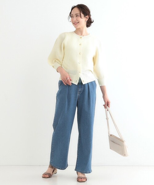 DRESKIP(ドレスキップ)の「【S-LL】大人フェミニンな着こなしに 透かし編みニットカーディガン(カーディガン/ボレロ・レディース・アイボリー/ブラック/イエロー系その他/パープル・01/02/03/04)」の17枚目の写真