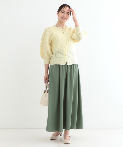 DRESKIP(ドレスキップ)の「【S-LL】大人フェミニンな着こなしに 透かし編みニットカーディガン(カーディガン/ボレロ・レディース・アイボリー/ブラック/イエロー系その他/パープル・01/02/03/04)」の13枚目の写真