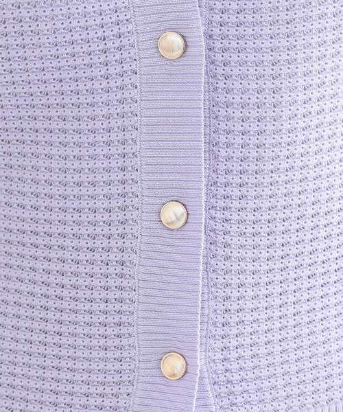 DRESKIP(ドレスキップ)の「【S-LL】大人フェミニンな着こなしに 透かし編みニットカーディガン(カーディガン/ボレロ・レディース・アイボリー/ブラック/イエロー系その他/パープル・01/02/03/04)」の5枚目の写真