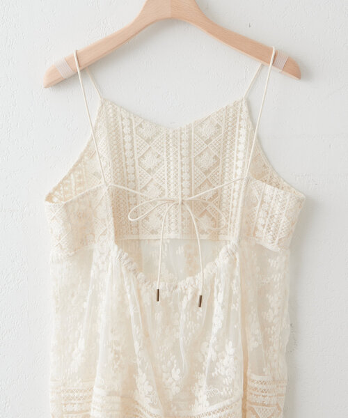 セール】異素材レース使いミニワンピース（チュニック