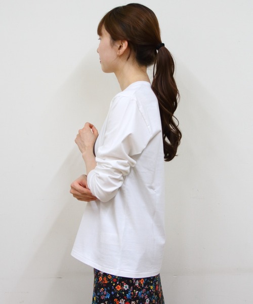 【美品】芽風 MEFU 英字プリント 長袖プルオーバー ホワイト 38サイズ セール】MEYAME/メヤメ フォトロングスリーブTEE PHOTO LONG