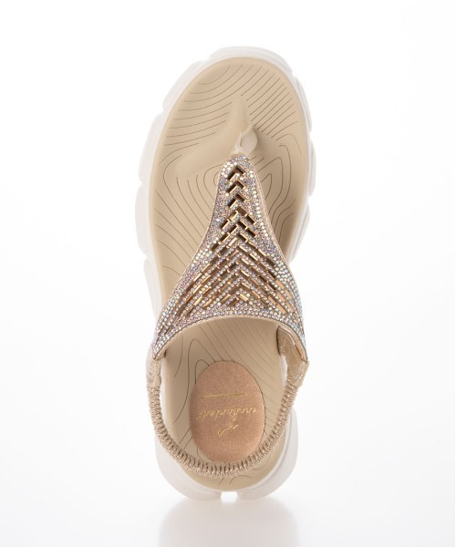 enchanted（エンチャンテッド）の「ビーズアクセントトングバックゴムスニーカーサンダル（サンダル・レディース・プラチナム/シルバー/ブラック・S/M/L）」の8枚目の写真