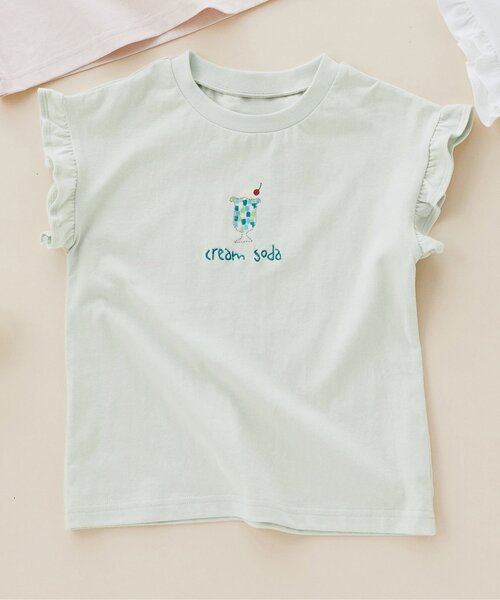 Seraph（セラフ）の「【接触冷感・吸水速乾】デイリーTシャツ_ジュニア対応（Tシャツ/カットソー・キッズ・ミント/イエロー/ピンク/オフホワイト・90/100/110/120/130/140/80）」の2枚目の写真