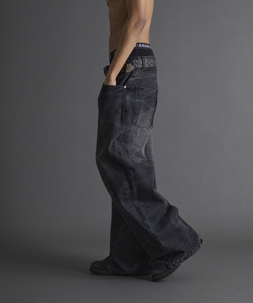 ANDER HUNK スタッズデザインリジットカーブデニム Studs Design Rigid Curve Denim / スタッズデザインリジット