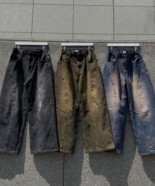 ander hunk クラックデザインカーブデニム セール】Crack Design Curve Denim / クラックデザインカーブ