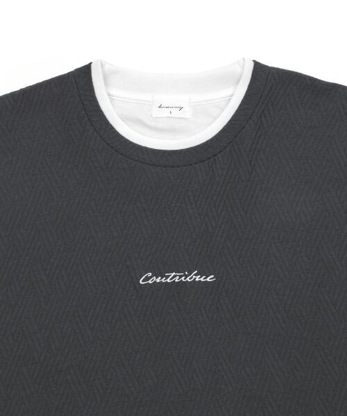 BROWNY(ブラウニー)の「BROWNY/フクレジャガードフェイクレイヤードT(Tシャツ/カットソー・メンズ・グリーン系その他/チャコールグレー・MEDIUM/LARGE)」の6枚目の写真