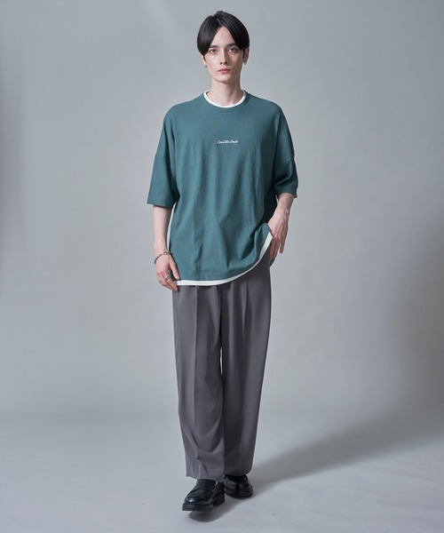 BROWNY(ブラウニー)の「BROWNY/フクレジャガードフェイクレイヤードT(Tシャツ/カットソー・メンズ・グリーン系その他/チャコールグレー・MEDIUM/LARGE)」の11枚目の写真
