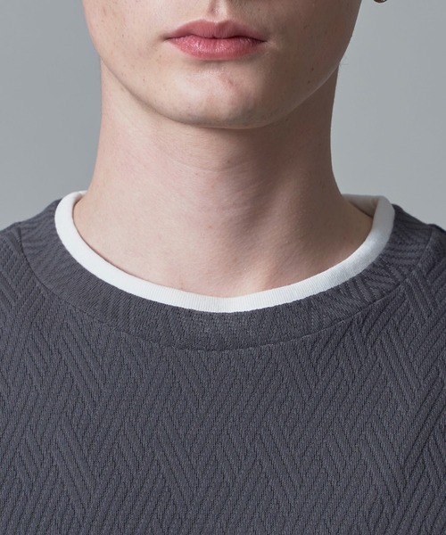 BROWNY(ブラウニー)の「BROWNY/フクレジャガードフェイクレイヤードT(Tシャツ/カットソー・メンズ・グリーン系その他/チャコールグレー・MEDIUM/LARGE)」の12枚目の写真