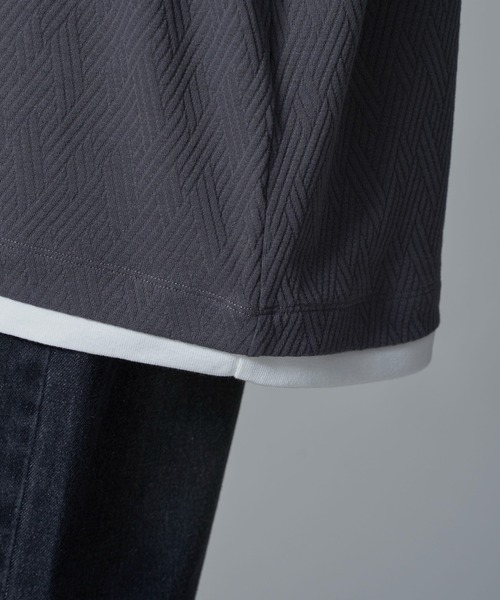BROWNY(ブラウニー)の「BROWNY/フクレジャガードフェイクレイヤードT(Tシャツ/カットソー・メンズ・グリーン系その他/チャコールグレー・MEDIUM/LARGE)」の15枚目の写真