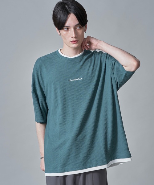 BROWNY(ブラウニー)の「BROWNY/フクレジャガードフェイクレイヤードT(Tシャツ/カットソー・メンズ・グリーン系その他/チャコールグレー・MEDIUM/LARGE)」の21枚目の写真