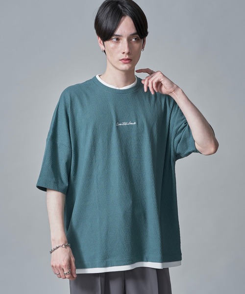 BROWNY(ブラウニー)の「BROWNY/フクレジャガードフェイクレイヤードT(Tシャツ/カットソー・メンズ・グリーン系その他/チャコールグレー・MEDIUM/LARGE)」の22枚目の写真
