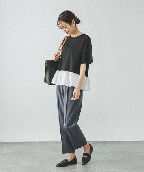 GLOBAL WORK(グローバルワーク)の「快適ドッキングプルオーバー/289380(Tシャツ/カットソー・レディース・ベージュ系その他/ブルー系その他3/ブラック系その他・MEDIUM/LARGE)」の4枚目の写真