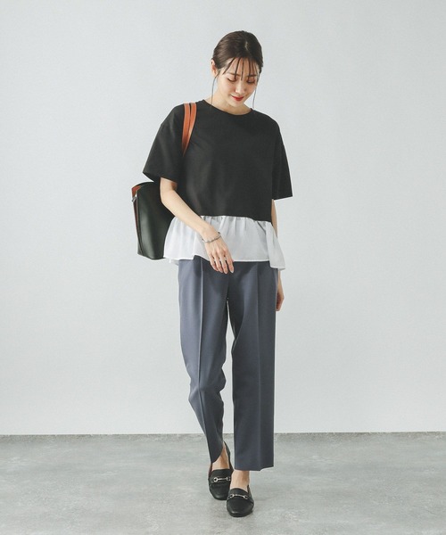GLOBAL WORK(グローバルワーク)の「快適ドッキングプルオーバー/289380(Tシャツ/カットソー・レディース・ベージュ系その他/ブルー系その他3/ブラック系その他・MEDIUM/LARGE)」の5枚目の写真