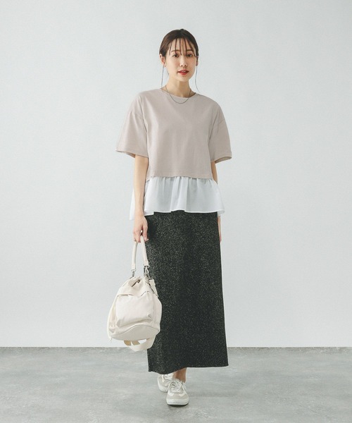 GLOBAL WORK(グローバルワーク)の「快適ドッキングプルオーバー/289380(Tシャツ/カットソー・レディース・ベージュ系その他/ブルー系その他3/ブラック系その他・MEDIUM/LARGE)」の8枚目の写真