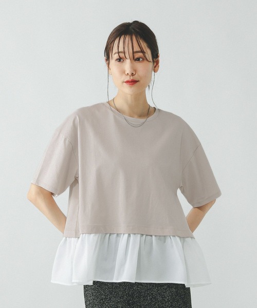 GLOBAL WORK(グローバルワーク)の「快適ドッキングプルオーバー/289380(Tシャツ/カットソー・レディース・ベージュ系その他/ブルー系その他3/ブラック系その他・MEDIUM/LARGE)」の10枚目の写真