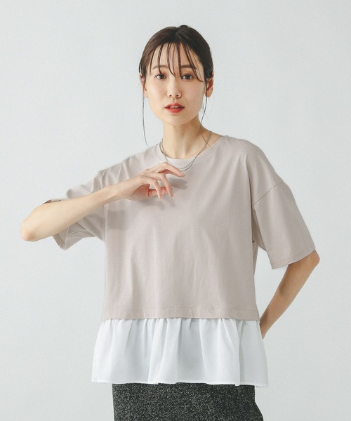 GLOBAL WORK(グローバルワーク)の「快適ドッキングプルオーバー/289380(Tシャツ/カットソー・レディース・ベージュ系その他/ブルー系その他3/ブラック系その他・MEDIUM/LARGE)」の11枚目の写真
