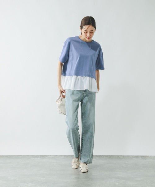 GLOBAL WORK(グローバルワーク)の「快適ドッキングプルオーバー/289380(Tシャツ/カットソー・レディース・ベージュ系その他/ブルー系その他3/ブラック系その他・MEDIUM/LARGE)」の13枚目の写真