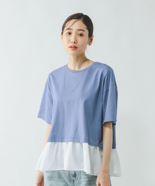 GLOBAL WORK(グローバルワーク)の「快適ドッキングプルオーバー/289380(Tシャツ/カットソー・レディース・ベージュ系その他/ブルー系その他3/ブラック系その他・MEDIUM/LARGE)」の14枚目の写真