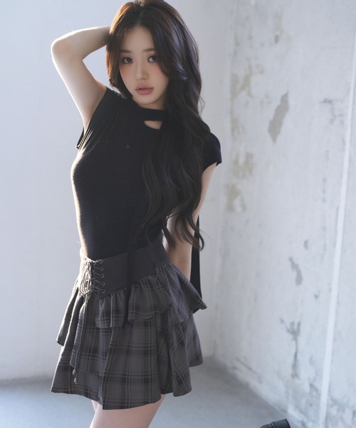 VEILA(ヴェイラ)の「長めリボンカットソーTシャツ(Tシャツ/カットソー・レディース・アイボリー/ブラック・フリー/M/L/S)」の19枚目の写真
