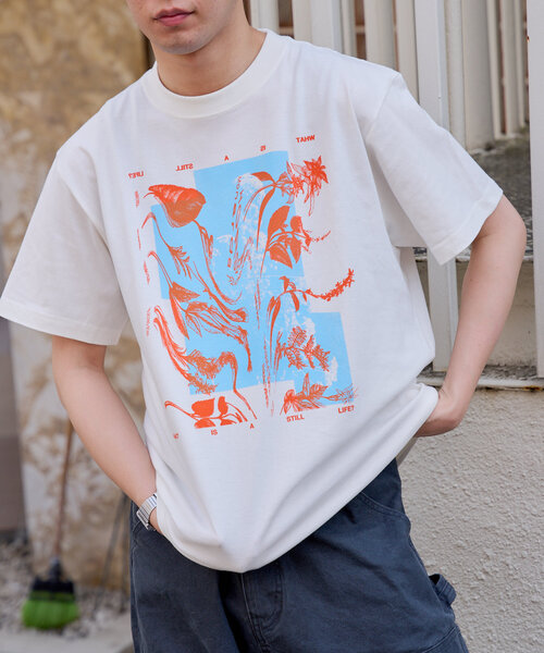 WHIMSIC（ウィムジック）の「【WHIMSIC/2サイズ展開】シルクスクリーンプリントT（Tシャツ/カットソー・レディース・ブラウン/ブルー/ホワイト/チャコールグレー・1/2）」の7枚目の写真