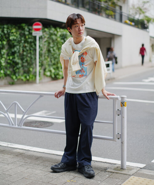 WHIMSIC（ウィムジック）の「【WHIMSIC/2サイズ展開】シルクスクリーンプリントT（Tシャツ/カットソー・レディース・ブラウン/ブルー/ホワイト/チャコールグレー・1/2）」の9枚目の写真