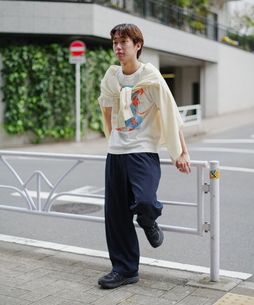 WHIMSIC（ウィムジック）の「【WHIMSIC/2サイズ展開】シルクスクリーンプリントT（Tシャツ/カットソー・レディース・ブラウン/ブルー/ホワイト/チャコールグレー・1/2）」の10枚目の写真