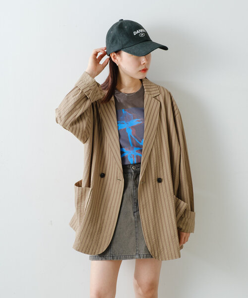 WHIMSIC（ウィムジック）の「【WHIMSIC/2サイズ展開】シルクスクリーンプリントT（Tシャツ/カットソー・レディース・ブラウン/ブルー/ホワイト/チャコールグレー・1/2）」の21枚目の写真