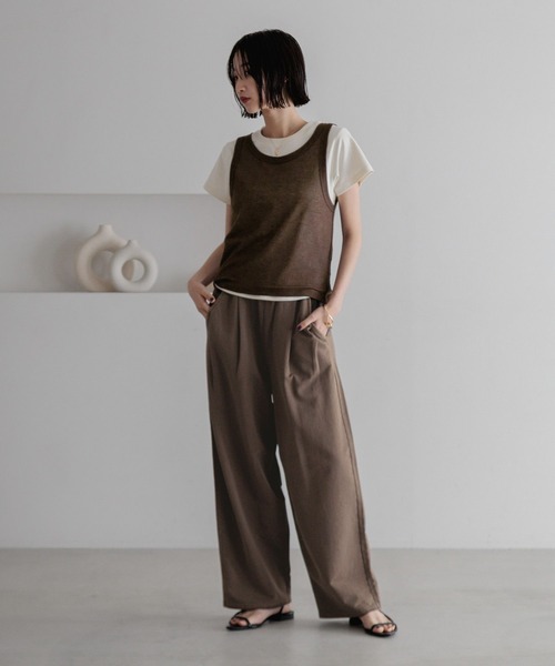 LOWRYS FARM（ローリーズファーム）の「タンクレイヤードＳＥＴＴシャツ　323074（Tシャツ/カットソー・レディース・ブラウン/イエロー/ブラック・FREE）」の21枚目の写真