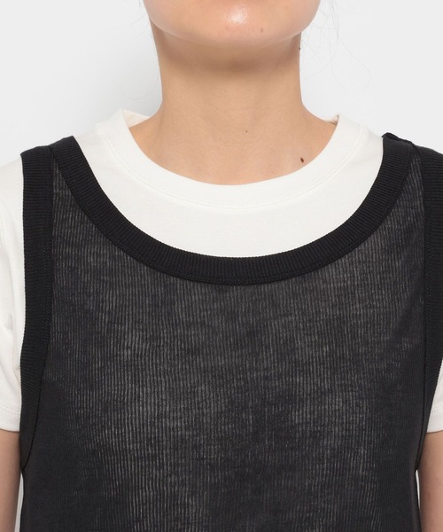 LOWRYS FARM（ローリーズファーム）の「タンクレイヤードＳＥＴＴシャツ　323074（Tシャツ/カットソー・レディース・ブラウン/イエロー/ブラック・FREE）」の4枚目の写真