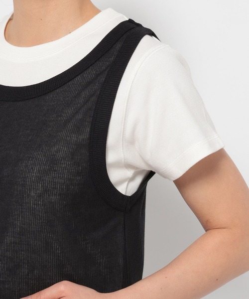 LOWRYS FARM（ローリーズファーム）の「タンクレイヤードＳＥＴＴシャツ　323074（Tシャツ/カットソー・レディース・ブラウン/イエロー/ブラック・FREE）」の5枚目の写真