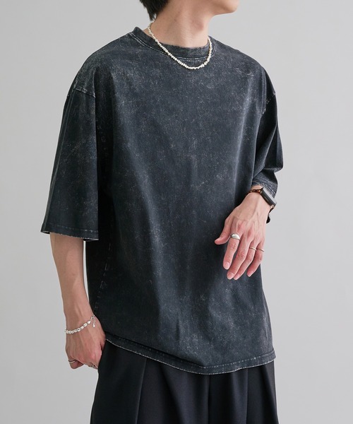 epnok(エプノック)の「スノーウォッシュルーズ半袖Tee(Tシャツ/カットソー・メンズ・ブラック/サックスブルー・SMALL/MEDIUM/LARGE)」の1枚目の写真