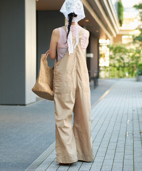 IENA LA BOUCLE 撥水ナイロンタフタオーバーオール（サロペット