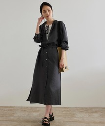 【WEB・一部店舗限定】フロントオープンシャツワンピース/洗える