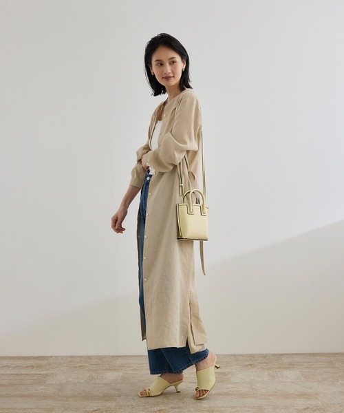 ROPE'(ロペ)の「【WEB・一部店舗限定】フロントオープンシャツワンピース/洗える(ワンピース・レディース・チャコールグレー/ベージュ・FREE)」の13枚目の写真
