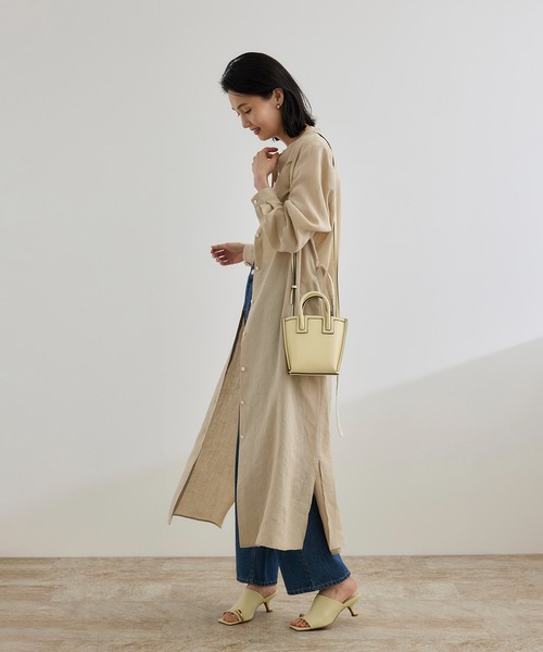 ROPE'(ロペ)の「【WEB・一部店舗限定】フロントオープンシャツワンピース/洗える(ワンピース・レディース・チャコールグレー/ベージュ・FREE)」の17枚目の写真