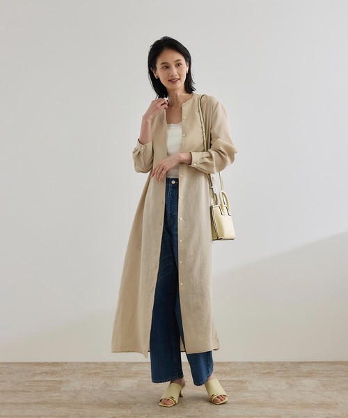 ROPE'(ロペ)の「【WEB・一部店舗限定】フロントオープンシャツワンピース/洗える(ワンピース・レディース・チャコールグレー/ベージュ・FREE)」の18枚目の写真