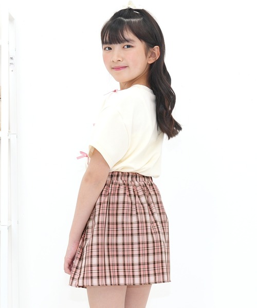 Bee des Bee(ビーデスビー)の「チェックシャツ風スカート(スカート・キッズ・ピンク/ブラック/パープル・150cm/140cm/120cm/110cm/130cm/100cm)」の15枚目の写真