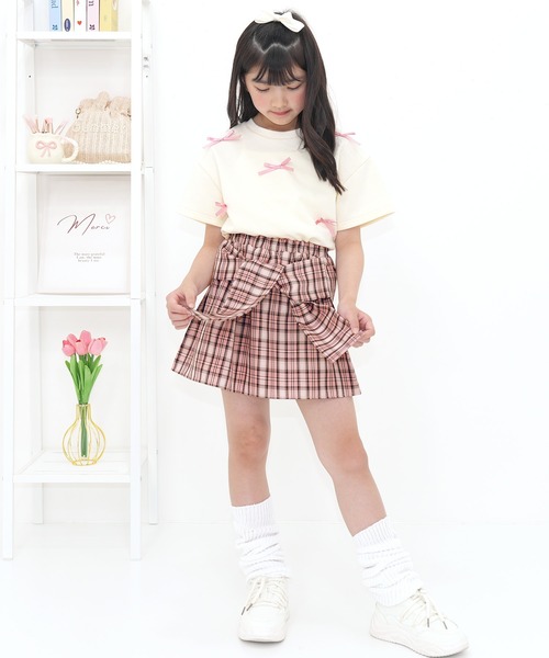Bee des Bee(ビーデスビー)の「チェックシャツ風スカート(スカート・キッズ・ピンク/ブラック/パープル・150cm/140cm/120cm/110cm/130cm/100cm)」の17枚目の写真