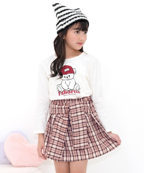 Bee des Bee(ビーデスビー)の「チェックシャツ風スカート(スカート・キッズ・ピンク/ブラック/パープル・150cm/140cm/120cm/110cm/130cm/100cm)」の19枚目の写真