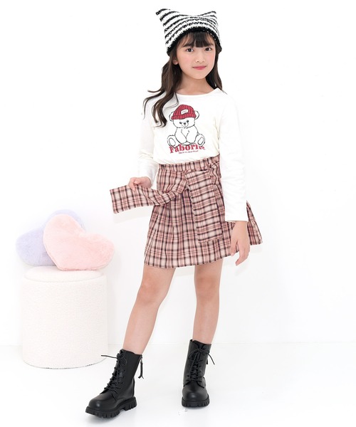 Bee des Bee(ビーデスビー)の「チェックシャツ風スカート(スカート・キッズ・ピンク/ブラック/パープル・150cm/140cm/120cm/110cm/130cm/100cm)」の20枚目の写真