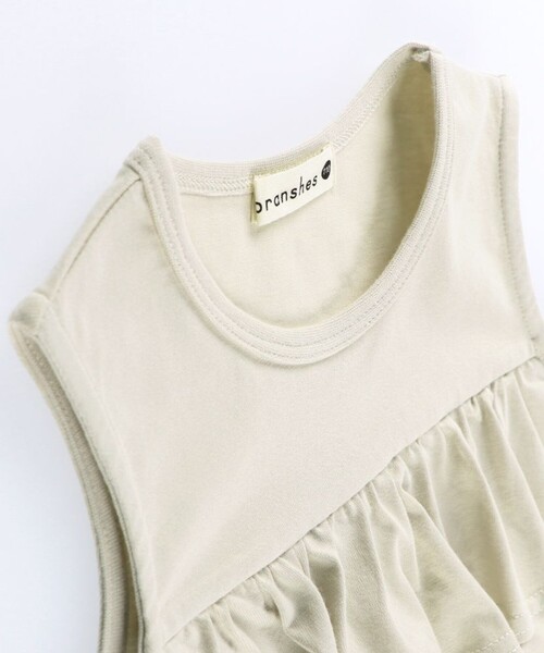 BRANSHES(ブランシェス)の「【WEB限定】ノースリーブフリルセットアップ(セットアップ・キッズ・グレイッシュベージュ/ブラック・150/130/140/120/110/100)」の4枚目の写真