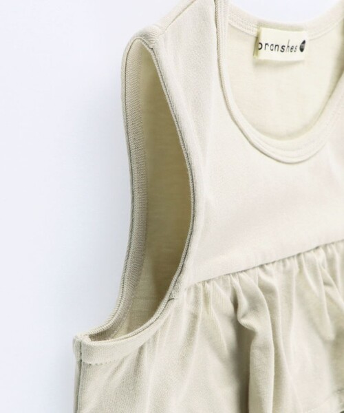 BRANSHES(ブランシェス)の「【WEB限定】ノースリーブフリルセットアップ(セットアップ・キッズ・グレイッシュベージュ/ブラック・150/130/140/120/110/100)」の5枚目の写真