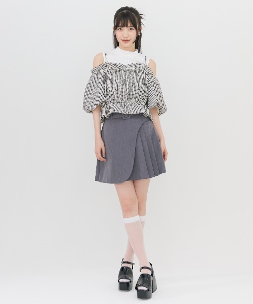 ブラウス シャツ オフショルブラウス×ノースリーブニット レディース INGNI ブラウス シャツ ノースリニット＋オフショルチュール