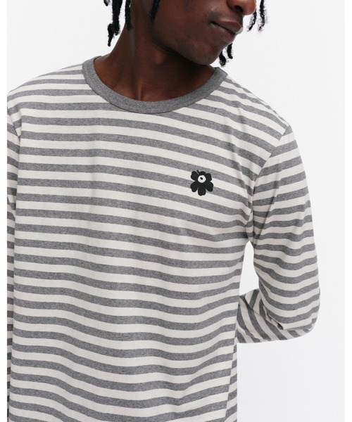 tシャツ 「kioski」Tasaraita Unikko / jersey t-shirt レディース メンズ Tasaraita Unikko Kioski t-shirt | Marimekko