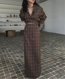 Ameri(A)WAIST CROSS CHECK DRESS(s[X)