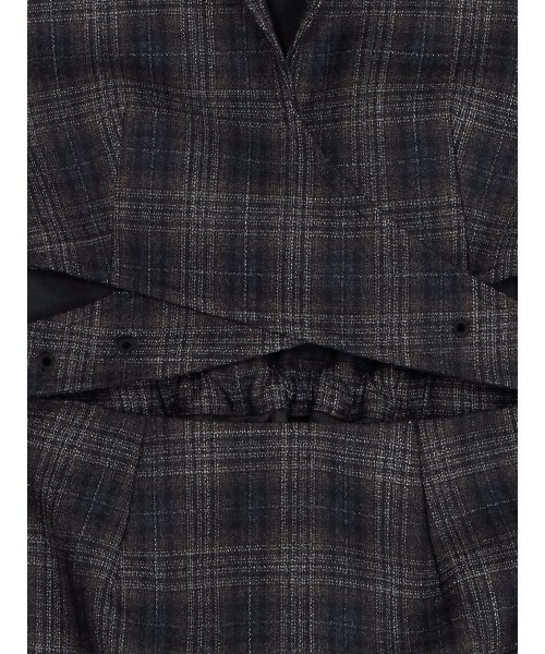 ワンピース AMERI bks552-555-551 WAIST CROSS CHECK DRESS（ワンピース）｜Ameri（アメリ）の